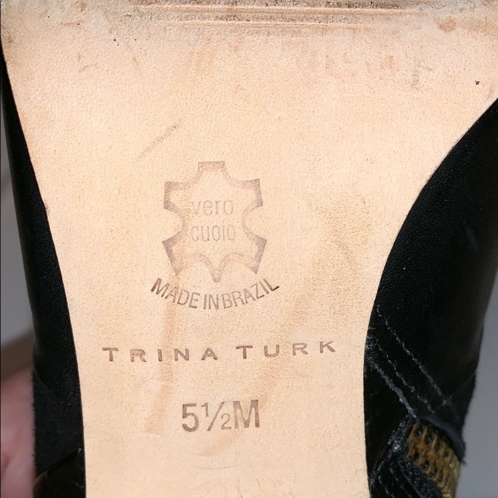 Trina Turk Los Gatos Open Toe Black Bootie - Picture 8 of 9